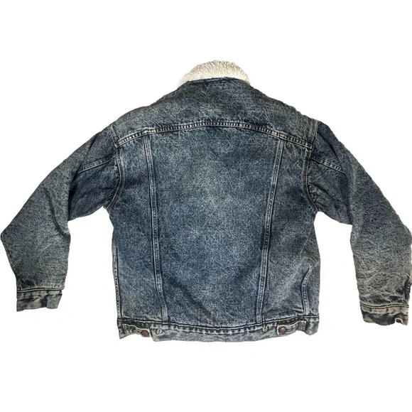 Levi Sherpa Jean Jacket San Francisco MediumUSA Made 80's Trucker Vintage Levi's - Picture 11 of 12